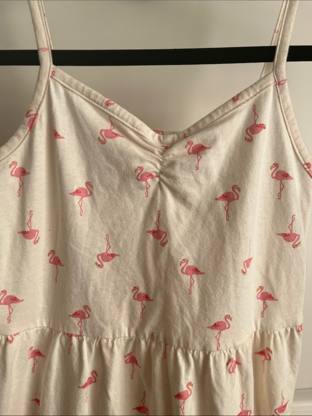 Old Navy Cream Top with Pink Flamingo Print - Picture 4 of 4